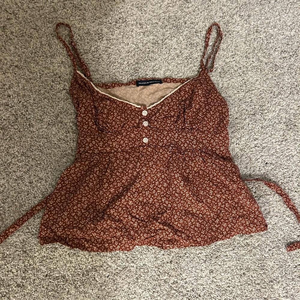 Brandy Melville Brown Floral Camisole